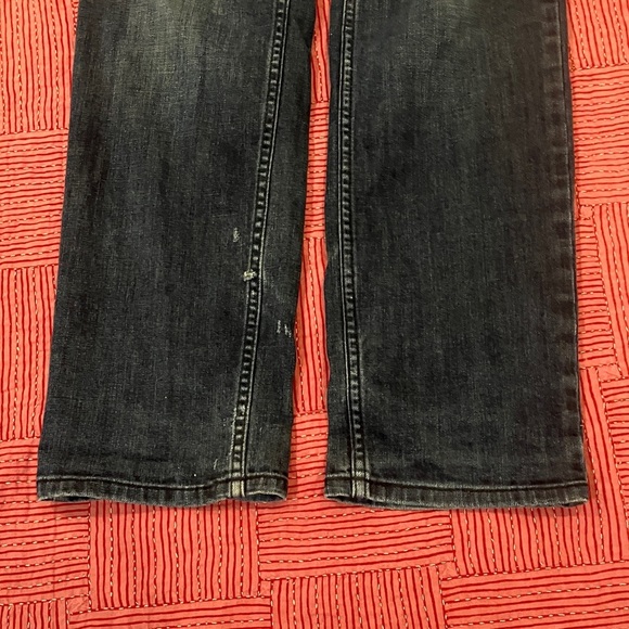 Buffalo mens W32L30 dark blue slim Straight Leg stretch Jeans distressed - Picture 10 of 16